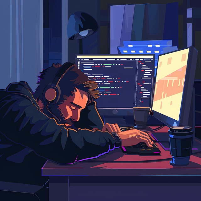 tired developer reviewing large pull request tired developer reviewing large pull request